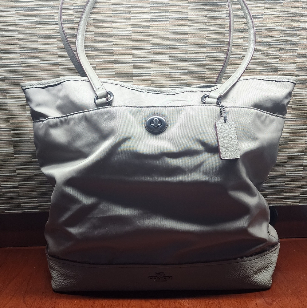 Coach Gray Nylon Tote